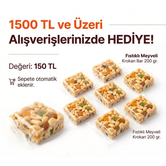 Fıstıklı Meyveli Krokan Bar HEDİYE Fıstıklı Meyveli Krokan Bar HEDİYE
